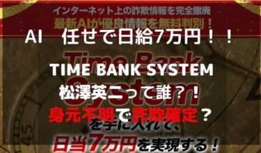 松澤英TIME BANK SYSTEM画像